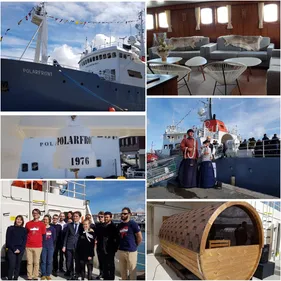 Un yacht d’expédition polaire est dans le bassin Napoléon