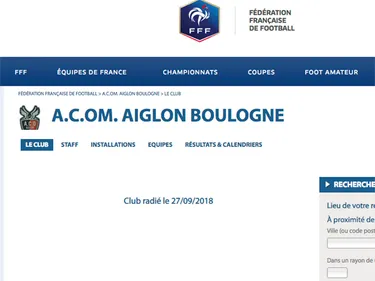 Le club de foot des Aiglons de Boulogne radié