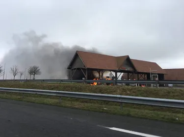 Incendie à la station-service de l'Epître, l'aire d'autoroute fermée