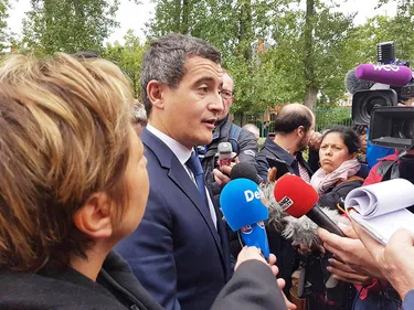 Le ministre de l'intérieur Gérald Darmanin à Calais ce vendredi