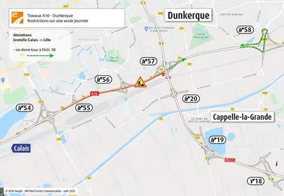 Echangeur A16 - A25 fermé 24 heures