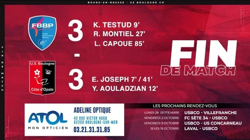 Match nul un peu fou pour Boulogne