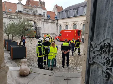 Un exercice incendie au musée Sandelin