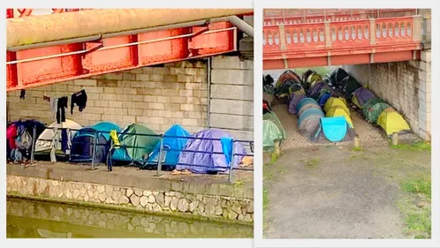 Démantèlement des campements sous les ponts Mollien et Faidherbe,...