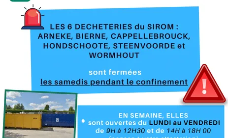 Les déchetteries Flamandes fermées le samedi durant le confinement