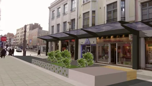 Le chantier de couverture partielle et de végétalisation de la rue...