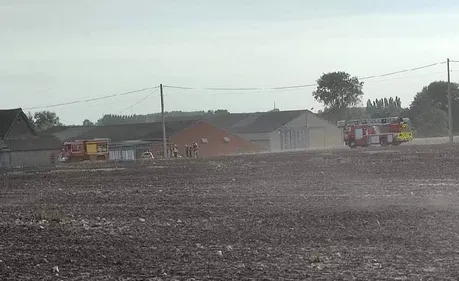Un feu de chaume, les pompiers mobilisés