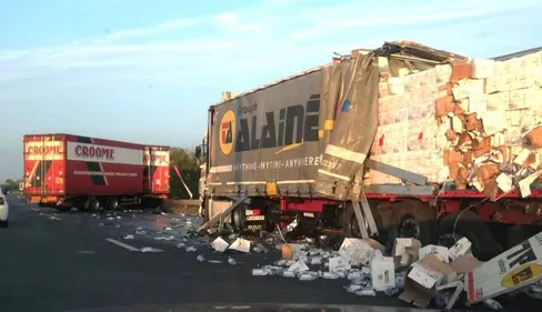 Un accident entre deux camions sur l'A16 ce soir