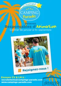 Devenez animateur dans les "Camping Paradis"