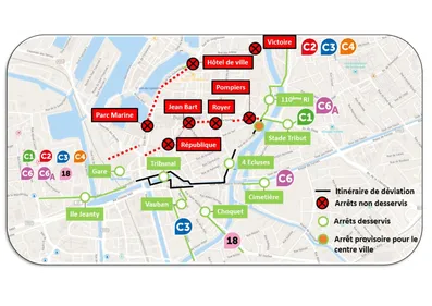 Visite d'Emmanuel Macron : pas de bus dans le centre-ville de...