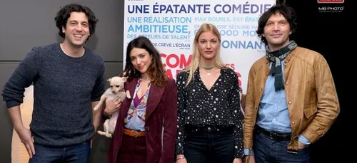 Max Boublil et l'équipe du film "Comme des garçons" de passage en...
