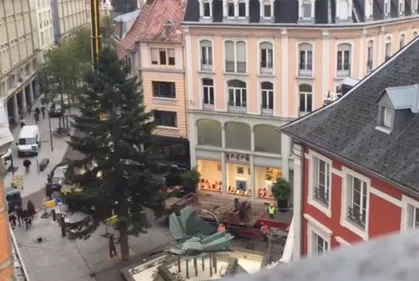 NOËL | Mulhouse accueille son grand sapin (VIDÉO)