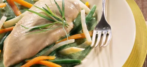 PAVES DE DINDONNEAU A LA VAPEUR AUX HERBES