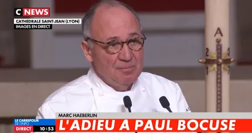 HOMMAGE | Marc Haeberlin ému lors de son hommage à Paul Boccuse