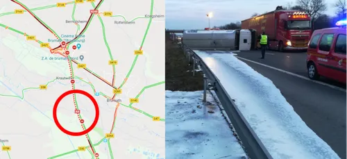 ACCIDENT | PL renversé sur l'A4 : reprise du trafic (11h30)