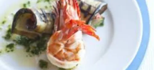 GAMBAS A L’AIL ET LEGUMES