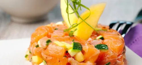 CARPACCIO DE MANGUES AU SAUMON MARINE