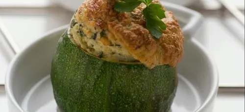 Courgettes rondes soufflées au cheddar