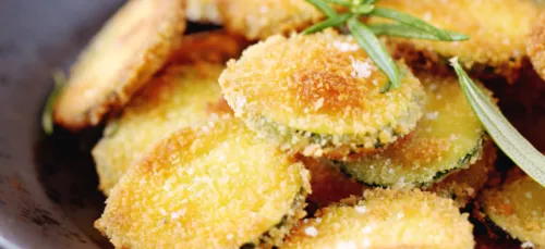 Courgettes panées aux graines et épices