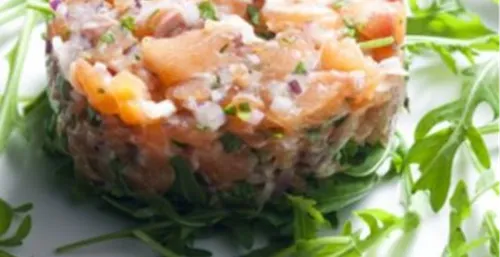 Carpaccio mariné aux deux poissons