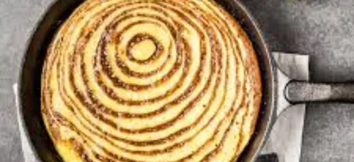 Gâteau marbré café-praliné, à la poêle