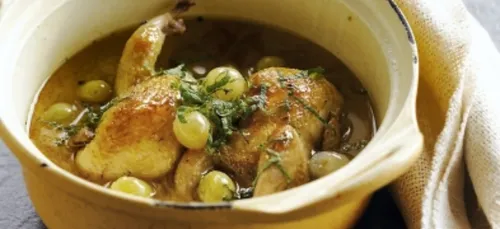 Cailles aux raisins blancs