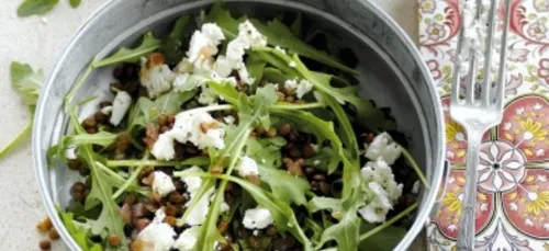 Salade de lentilles, roquette et feta
