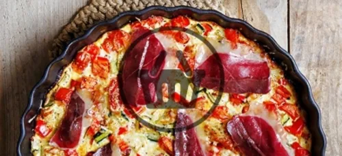 Clafoutis aux légumes et magret de canard fumé