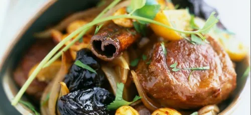 Tajine d'agneau, safran et cannelle