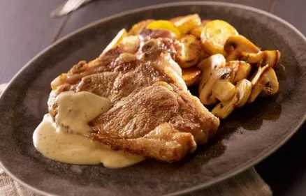 Côtes de veau à la crème et aux champignons