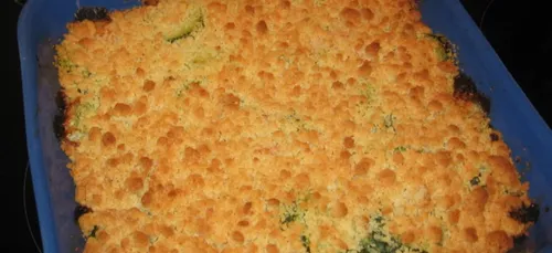 Crumble courgettes et saumon fumé