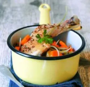 Poulet aux carottes et aux olives