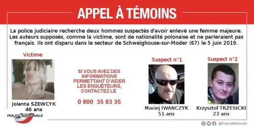 APPEL À TÉMOINS | Une femme et deux hommes recherchés dans le Bas-Rhin