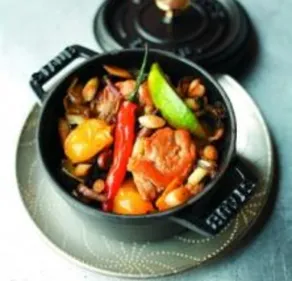 Fondue de blancs de poulet à la citronnelle et au piment