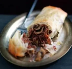 Croustillants de confit de canard aux champignons