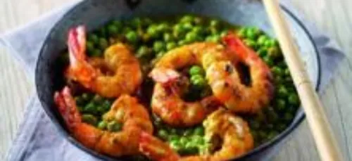 Curry de petits pois à la crevette coco