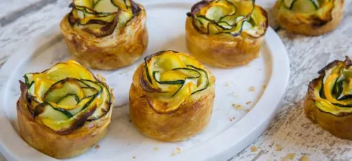 Roses feuilletées courgette et chèvre