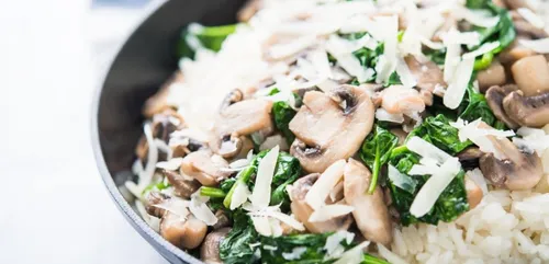 Risotto aux cèpes et aux épinards