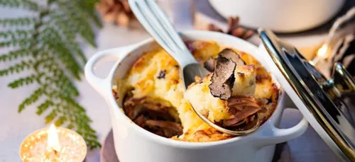 Parmentier de canard et purée parfumée à la truffe