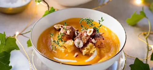 Velouté de butternut au foie gras