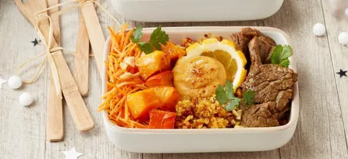 Bo bun de bœuf et son houmous de lentilles corail