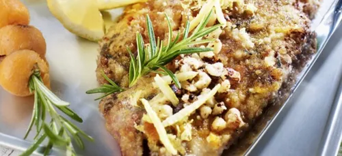 Sole aux noisettes, brochettes de courge