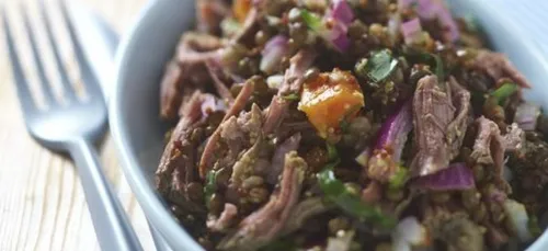 Salade de lentilles et reste de pot au feu