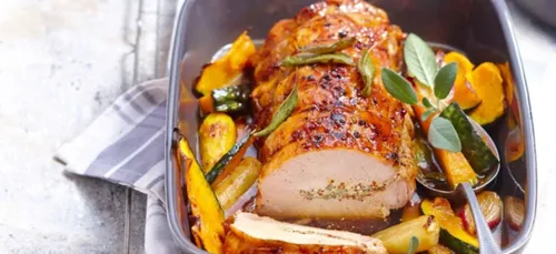 Rôti de porc à la sauge et à la moutarde ancienne