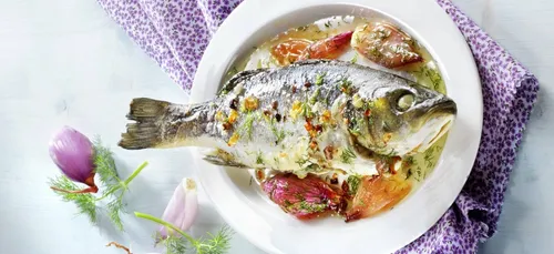 Bar rôti aux échalottes