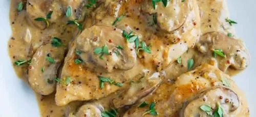 Poulet moutarde champignon parfumé à l'estragon
