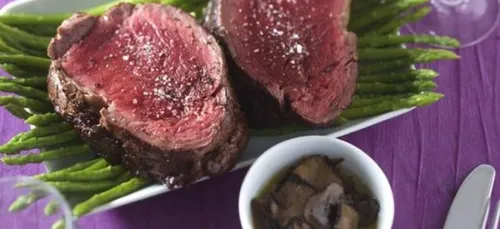 Filet de bœuf, truffe et asperges vertes