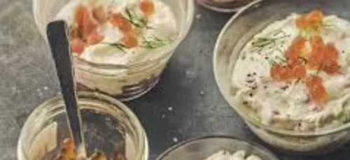 VERRINE CREME DE RAIFORT ET TRUITE FUMEE