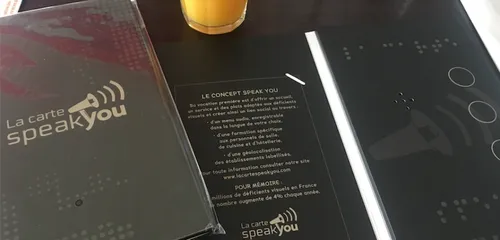 Speak You : une carte pour présenter le menu aux déficients visuels
