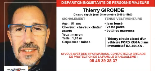 Charente : appel à témoins lancé pour retrouver un homme disparu